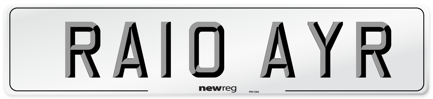RA10 AYR Number Plate from New Reg